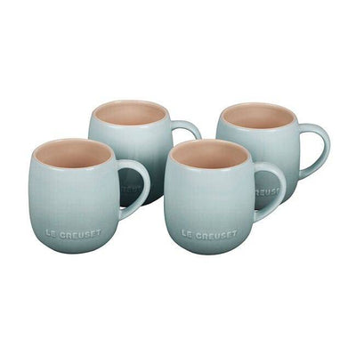 Le Creuset Heritage Stoneware Mugs Set of 4, 13-Ounces, Sea Salt - Kitchen Universe