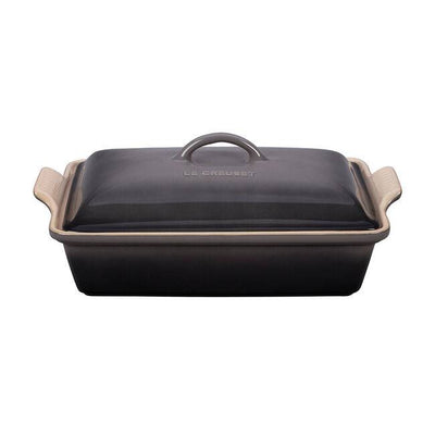 Le Creuset Heritage Stoneware Rectangular Casserole With Lid, 4-Quart, Oyster - Kitchen Universe