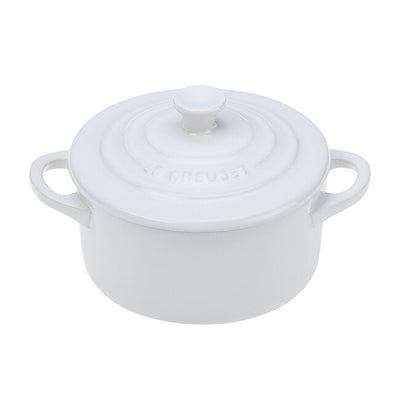 Le Creuset Stoneware Mini Round Cocotte, 14-Ounces, White - Kitchen Universe