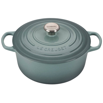 Le Creuset Signature Enameled Cast Iron Round Dutch Oven With Lid, 5.5-Quart, Sea Salt - Kitchen Universe