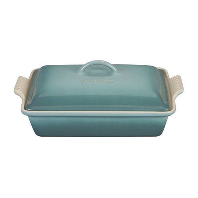 Le Creuset Heritage Stoneware Rectangular Casserole With Lid, 4-Quart, Sea Salt - Kitchen Universe