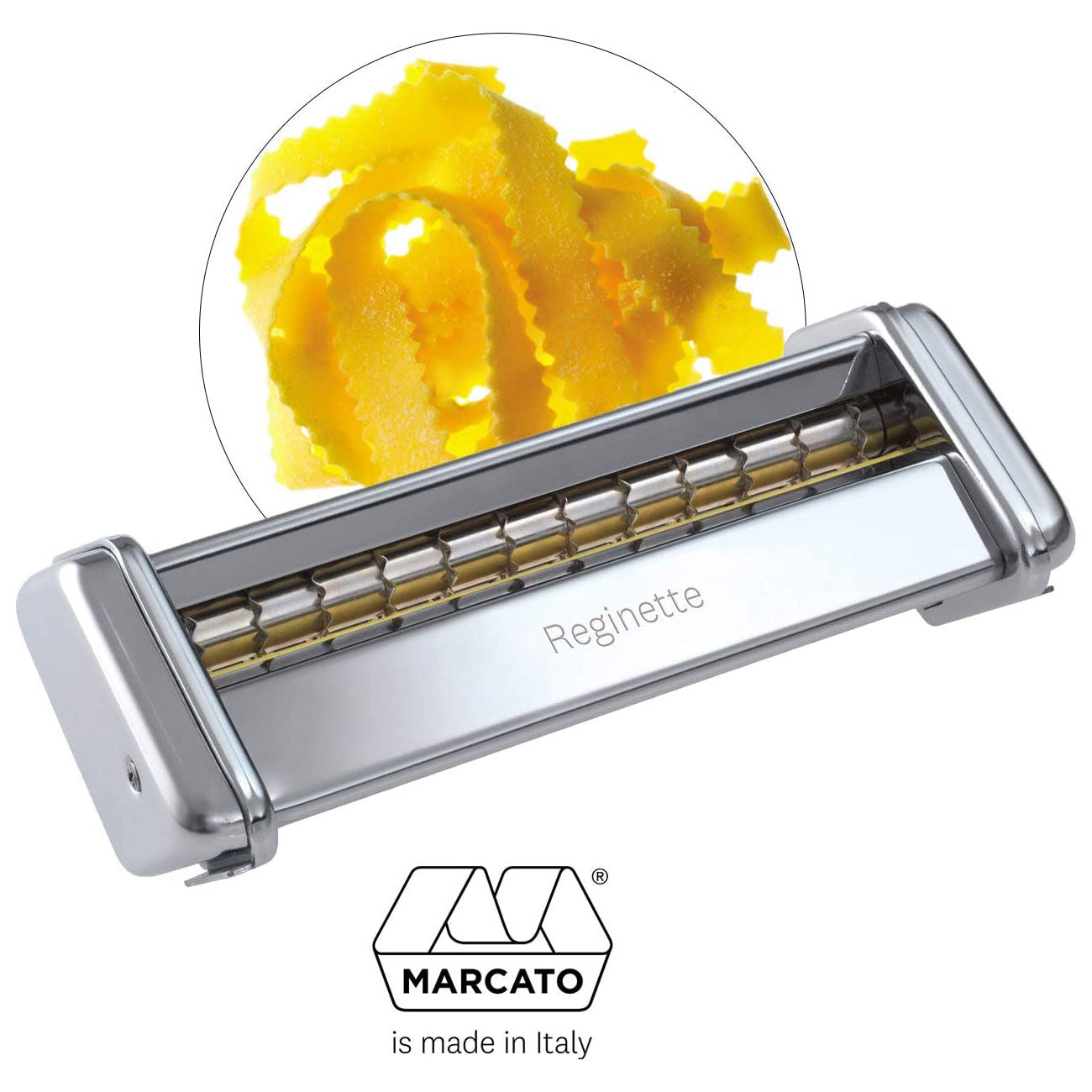 Marcato Atlas Reginette Pasta Cutter Attachment, Flat Noodle with Flute Edges - Kitchen Universe