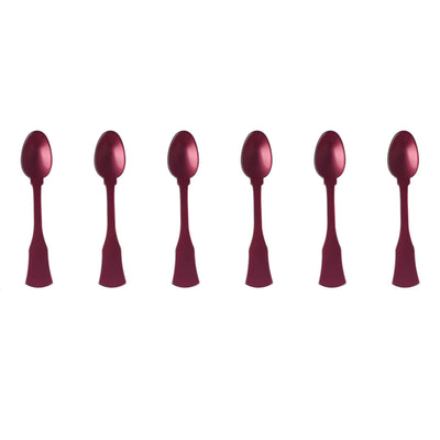 Sabre Honorine 6-Piece Demi-Tasse Spoon Set, Aubergine - Kitchen Universe