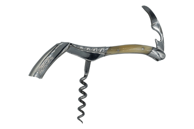 Laguiole en Aubrac Sommelier DeLuxe Waiter's Corkscrew With Solid Horn Handle & Twisted Bolster - Kitchen Universe