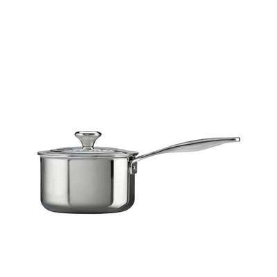 Le Creuset Saucepan with Lid Stainless Steel 3 qt - Kitchen Universe