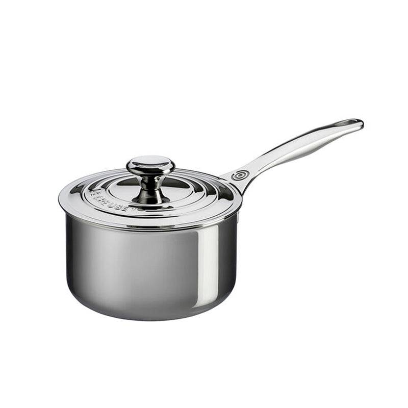 Le Creuset Saucepan with Lid Stainless Steel 3 qt - Kitchen Universe