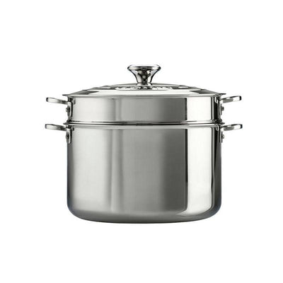 Le Creuset 3-Ply Stainless Steel Stockpot with Lid & Deep Colander Insert, 9 qt. - Kitchen Universe