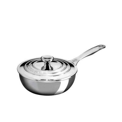 Le Creuset Saucier Pan with Lid & Helper Handle 3.5 In. - Kitchen Universe