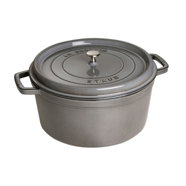 Staub Cast Iron Round Cocotte Oven, 13.25-qt, Graphite Grey - Kitchen Universe