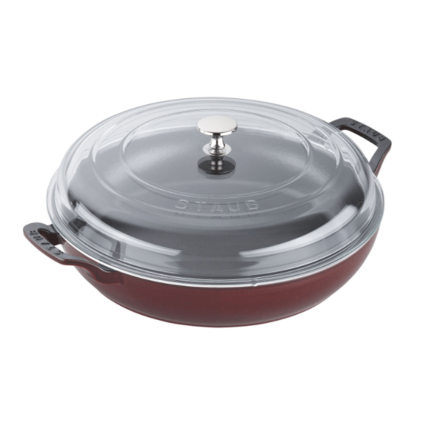 Staub Cast Iron Braiser with Glass Lid, 3.5-qt., Grenadine - Kitchen Universe