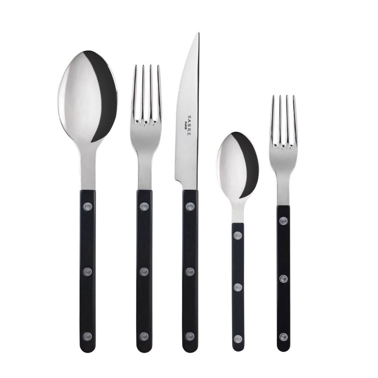 Sabre Bistrot 5-Piece Flatware Set, Black - Kitchen Universe