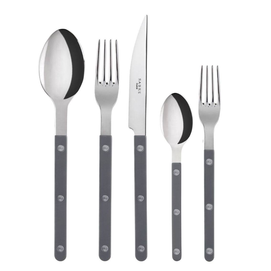 Sabre Bistrot 5-Piece Flatware Set, Dark Grey - Kitchen Universe
