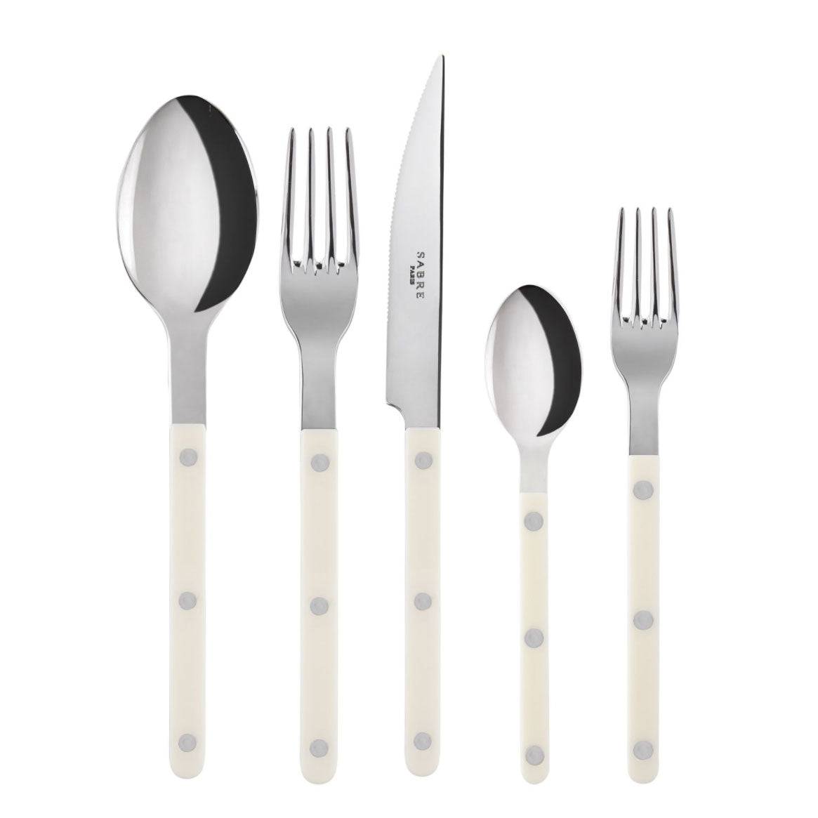 Sabre Bistrot 20-Piece Flatware Set, Ivory - Kitchen Universe