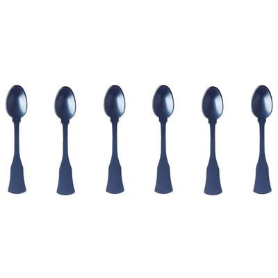 Sabre Honorine 6-Piece Demi-Tasse Spoon Set, Steel Blue - Kitchen Universe