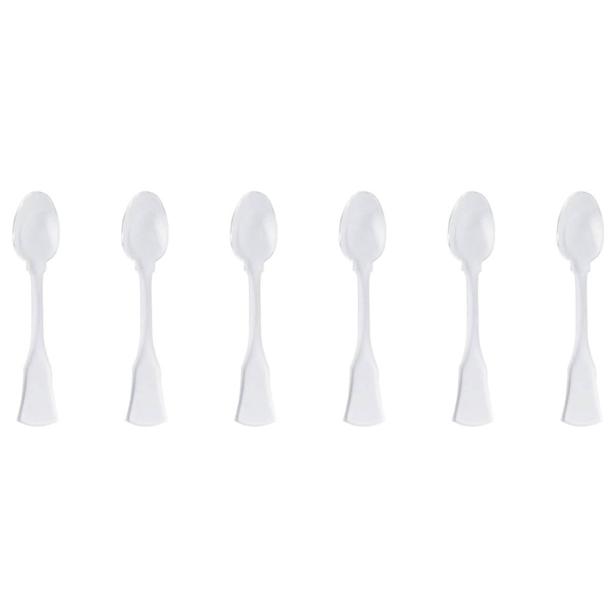 Sabre Honorine 6-Piece Demi-Tasse Spoon Set, White - Kitchen Universe