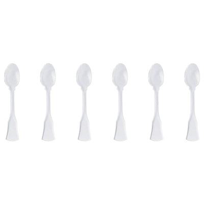 Sabre Honorine 6-Piece Demi-Tasse Spoon Set, White - Kitchen Universe