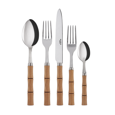 Sabre Bamboo Light Press Wood 5-Piece Flatware Set - Kitchen Universe