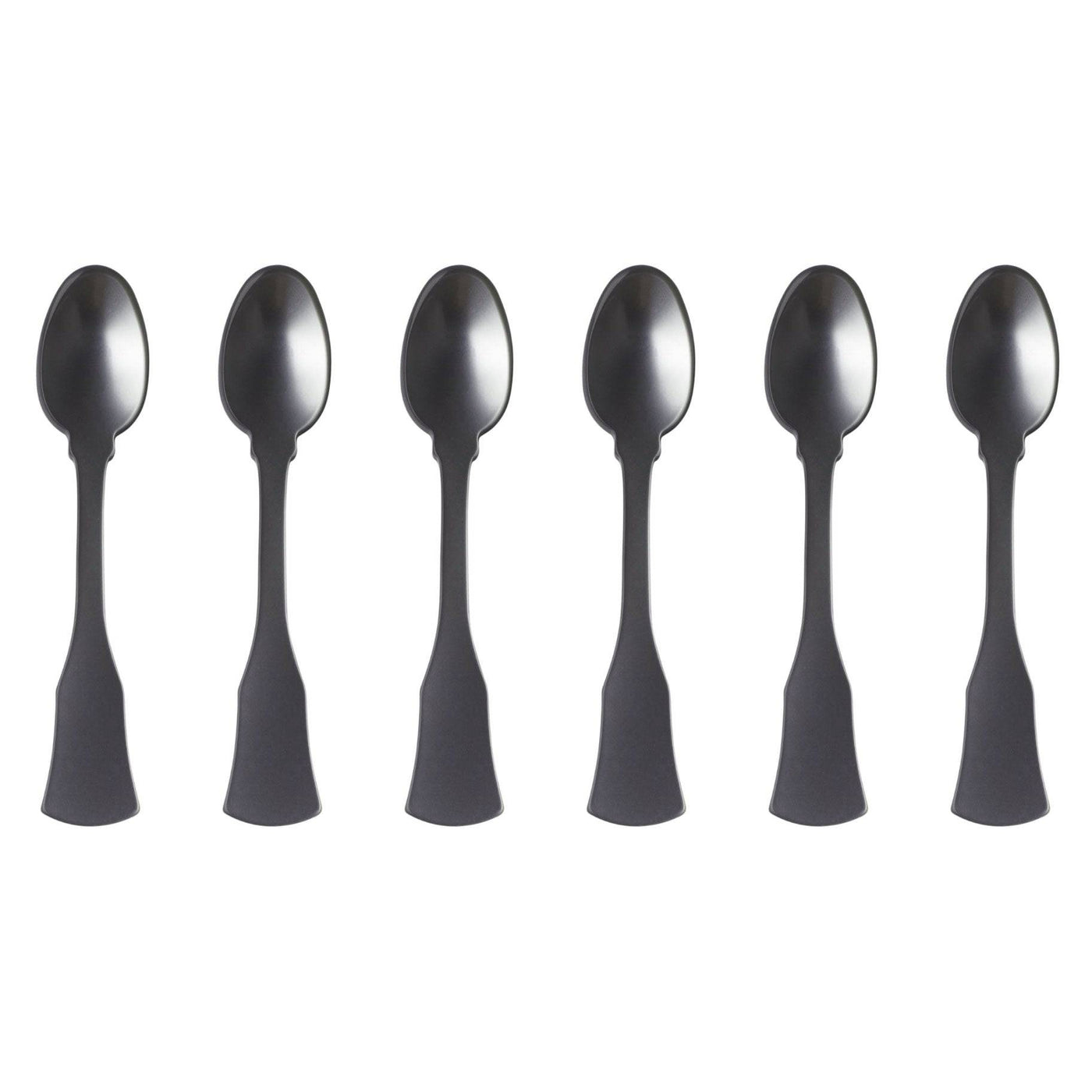 Sabre Honorine 6-Piece Demi-Tasse Spoon Set, Dark Grey - Kitchen Universe