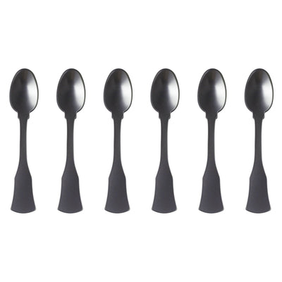 Sabre Honorine 6-Piece Demi-Tasse Spoon Set, Dark Grey - Kitchen Universe