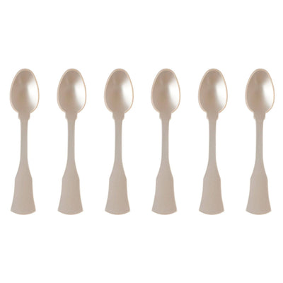 Sabre Honorine 6-Piece Demi-Tasse Spoon Set, Pearl - Kitchen Universe