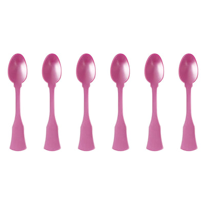 Sabre Honorine 6-Piece Demi-Tasse Spoon Set, Pink - Kitchen Universe