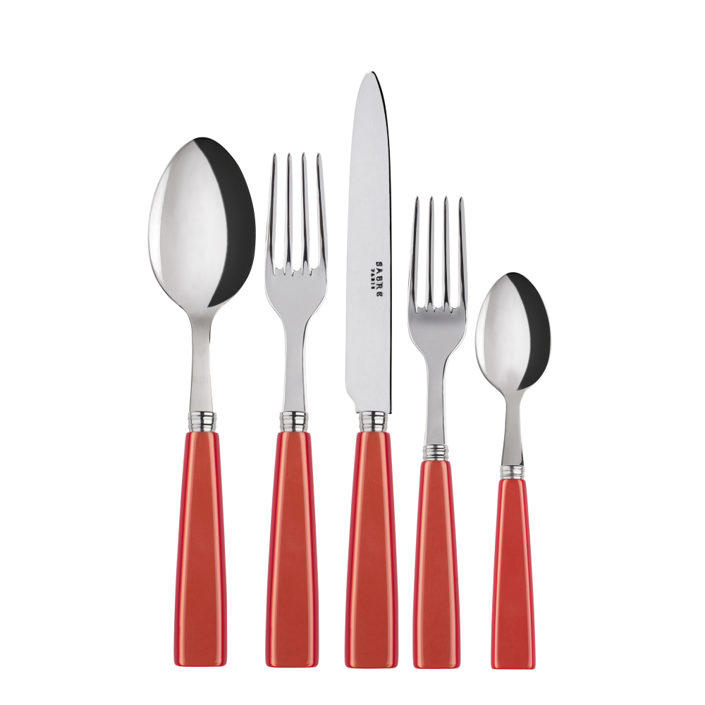 Sabre Icone 5-Piece Flatware Set, Orange - Kitchen Universe