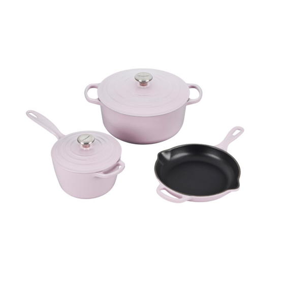 Le Creuset Signature Enameled Cast Iron 5-Piece Cookware Set, Shallot - Kitchen Universe