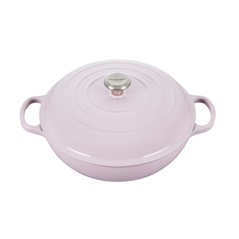 Le Creuset Signature Enameled Cast Iron Braiser with Stainless Steel Knob, 5-Quart, Shallot - Kitchen Universe