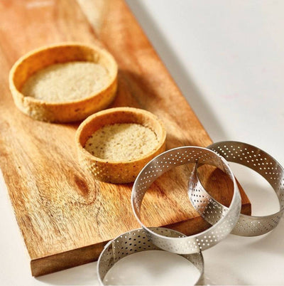 de Buyer Valrhona Stainless Steel Perforated Tart Ring, 2.5-in - Kitchen Universe