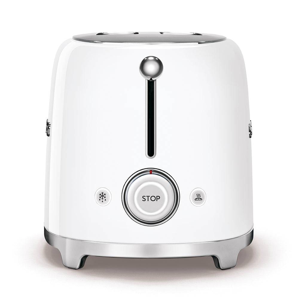 Smeg 50's Retro Style Aesthetic 2-Slice Toaster, White - Kitchen Universe