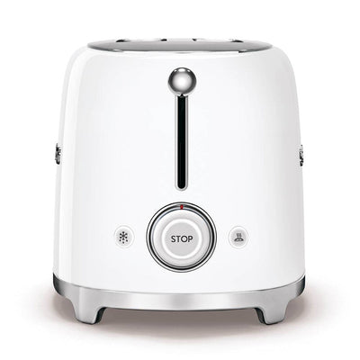 Smeg 50's Retro Style Aesthetic 2-Slice Toaster, White - Kitchen Universe