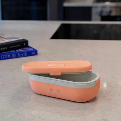 UVI Self Heating & Cleaning Lunch Box with UV Light, Salmon - Kitchen Universe