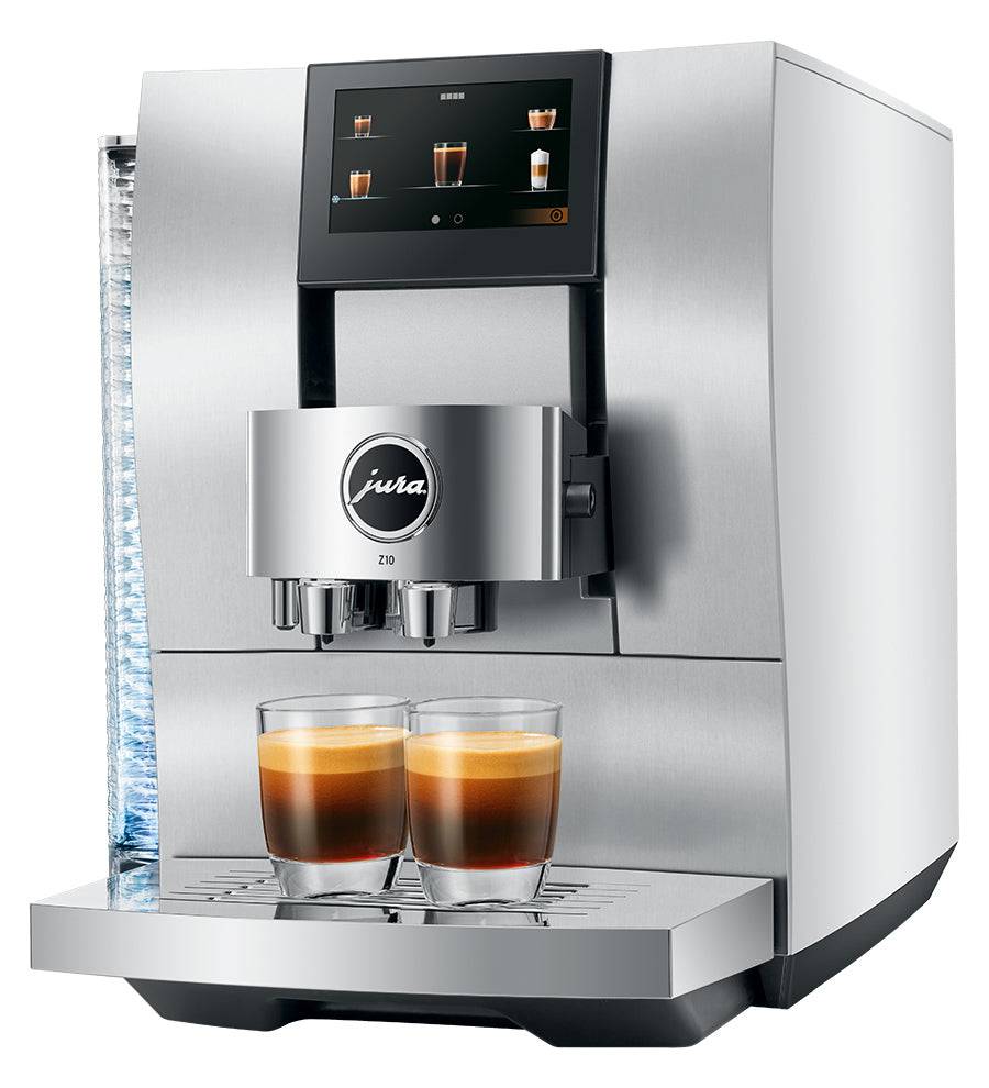 Jura Z10 Fully Automatic Bean-To-Cup Machine for Hot and Cold Coffee, Aluminum White - Kitchen Universe