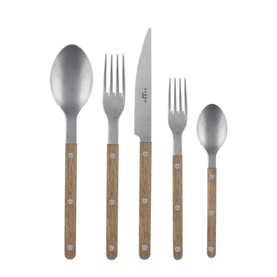 Sabre Bistrot Vintage 5-Piece Flatware Set, Teak - Kitchen Universe