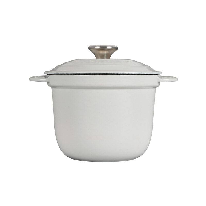 Le Creuset Enameled Cast Iron Rice Pot & Stoneware Insert , 2 1/4 qt, White - Kitchen Universe