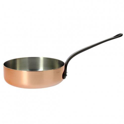 de Buyer Inocuivre Tradition Copper Saute Pan With Cast Iron Handle, 1-Quart - Kitchen Universe