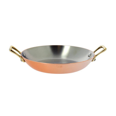 de Buyer Inocuivre Service Copper Round Fry Pan With Two Brass Handles, 10.25-Inches - Kitchen Universe