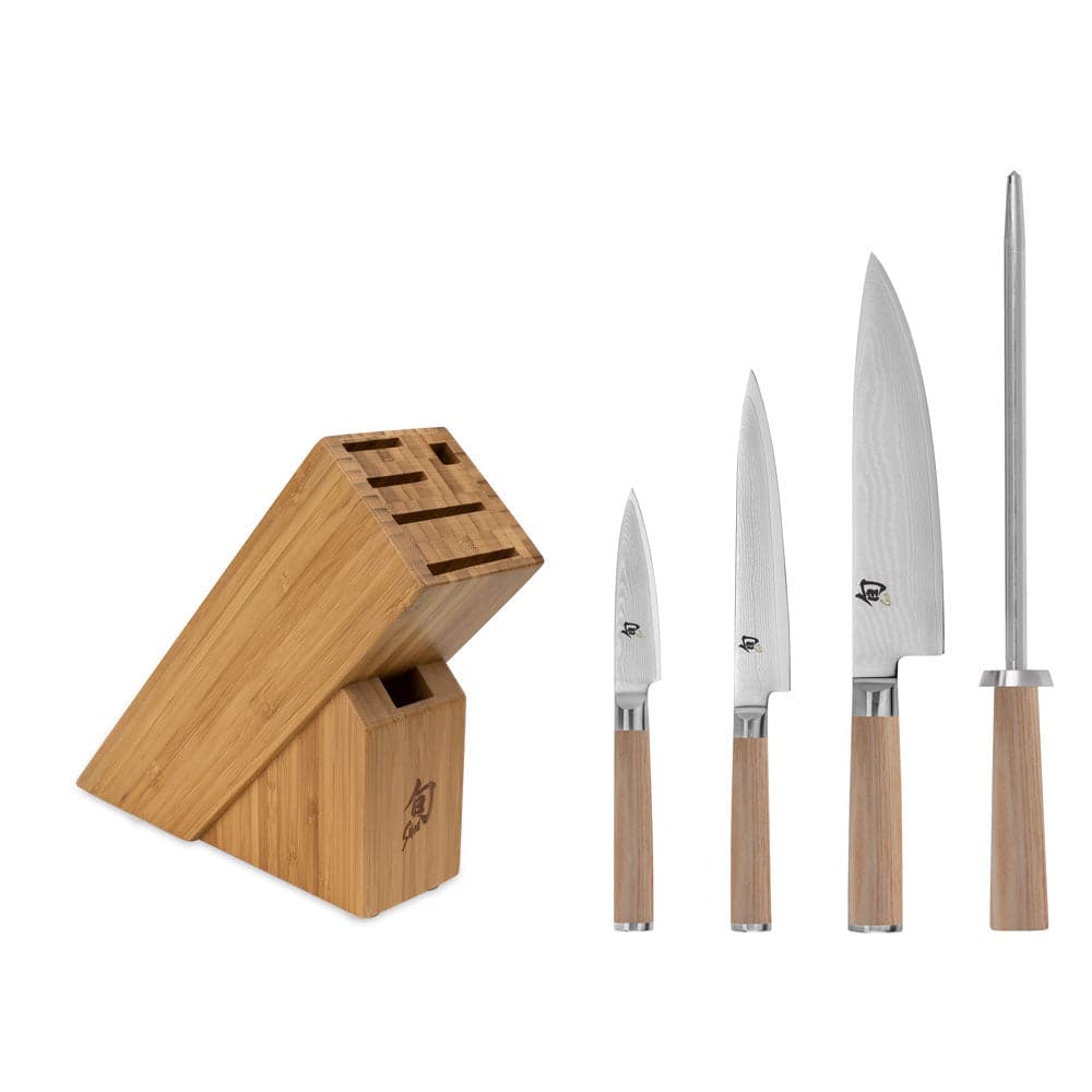 Shun Classic Blonde 5-Piece Knife Set with Bamboo Slimline Block - Kitchen Universe