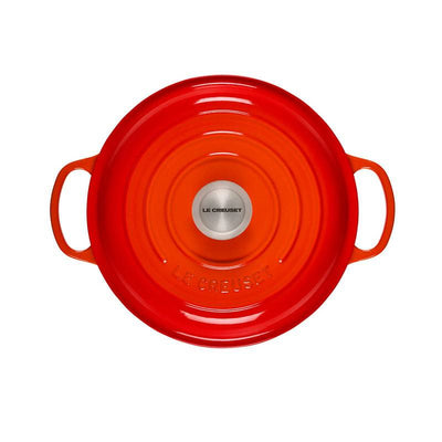 Le Creuset Signature Braiser with Stainless Steel Knob, 2.25 qt, Flame - Kitchen Universe