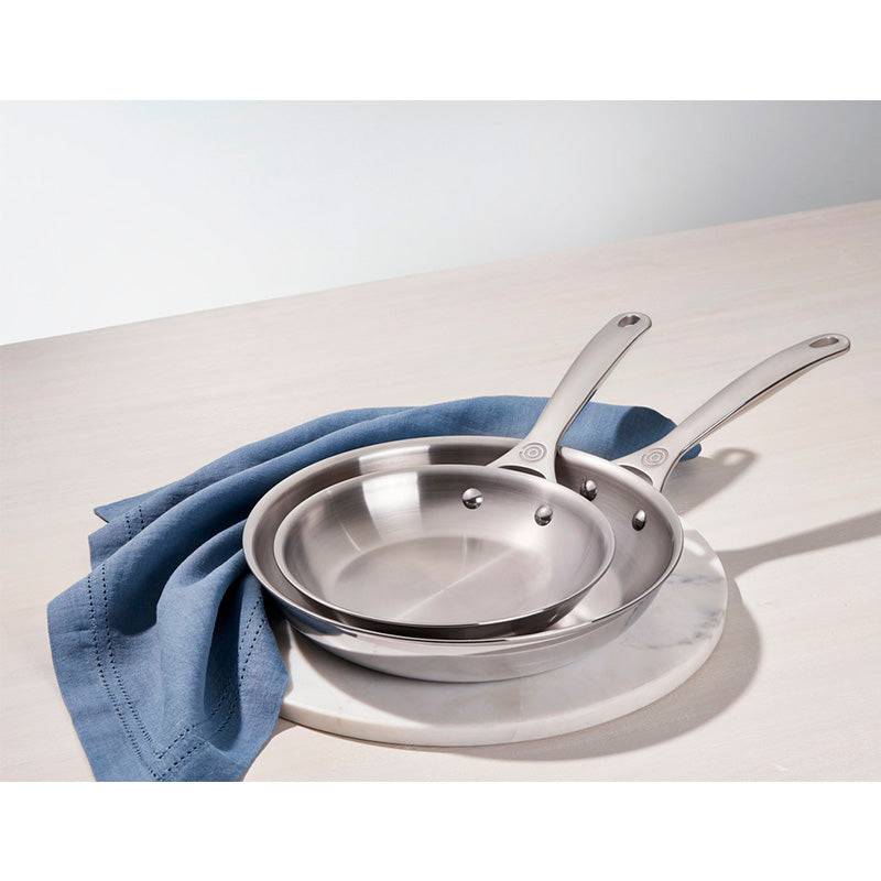 Le Creuset Stainless Steel Fry Pan Set 2 Piece, 8" - 10" - Kitchen Universe