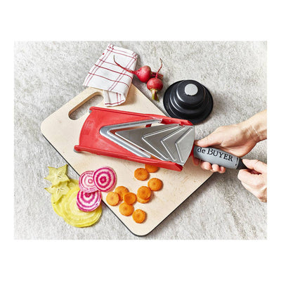 de Buyer Kobra Slicer With Pusher, Red - Kitchen Universe