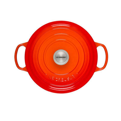 Le Creuset Signature Enameled Cast Iron Round Dutch Oven, 5.5 qt, Flame - Kitchen Universe