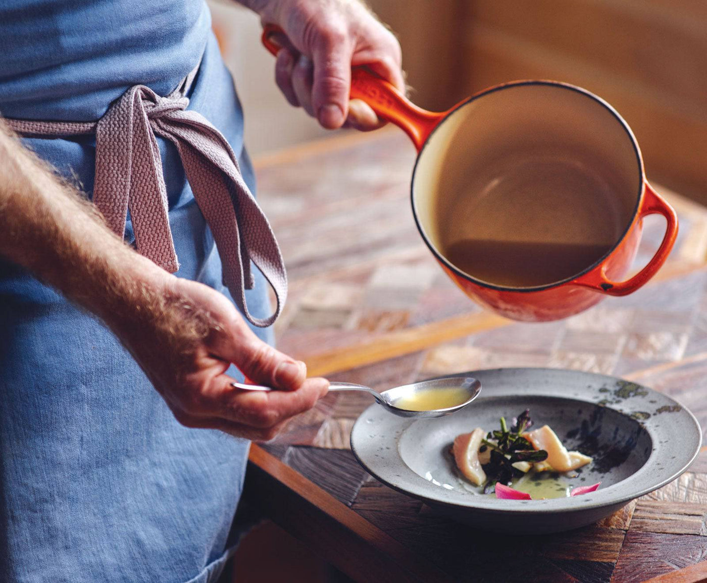 Le Creuset Signature Enameled Cast Iron Sauce Pan with Lid, 1.75 qt, Flame - Kitchen Universe