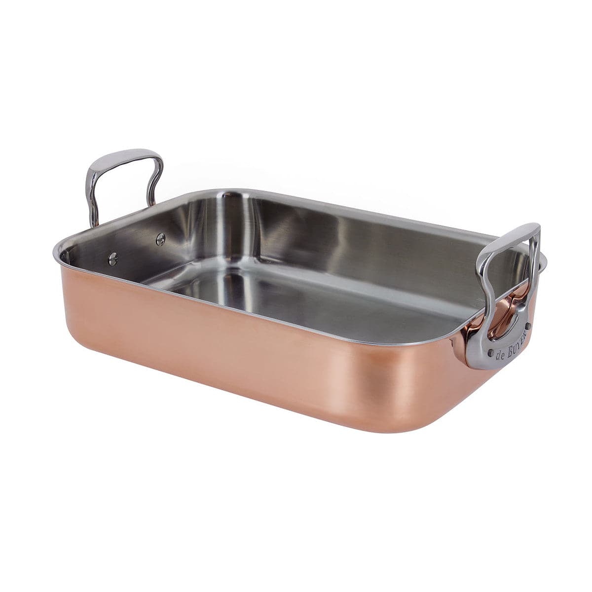 de Buyer Inocuivre Copper Roasting Pan With Two Stainless Steel Handles, 13.75 x 9.8-Inches - Kitchen Universe
