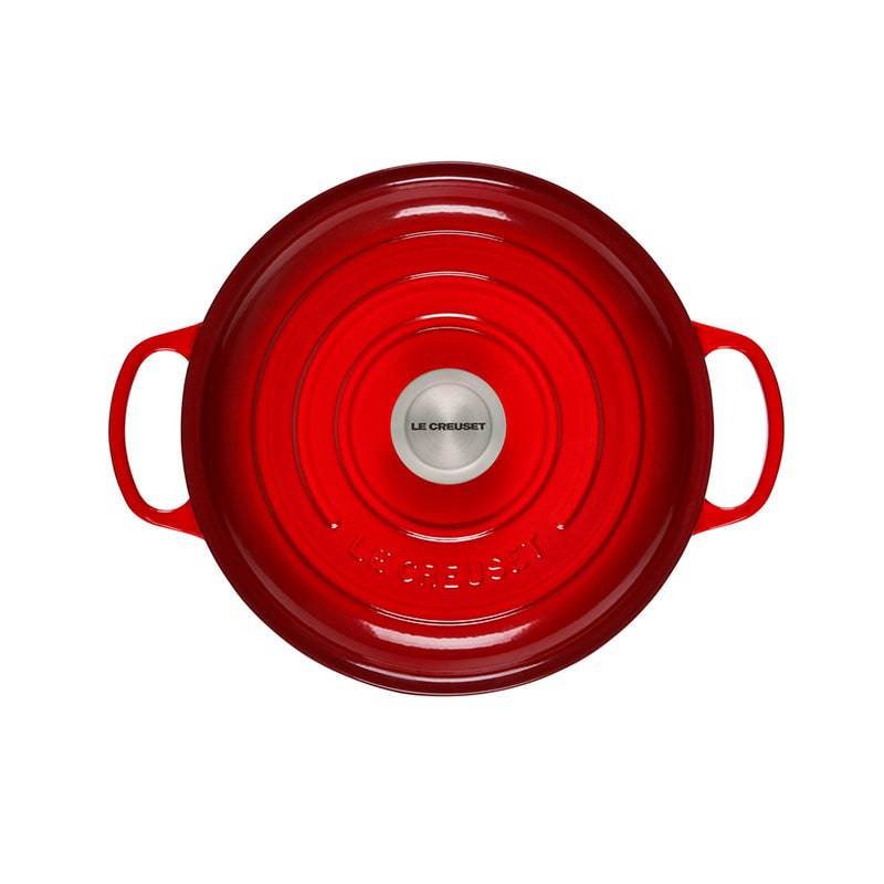 Le Creuset Signature Braiser with Stainless Steel Knob, 2.25 qt, Cerise - Kitchen Universe