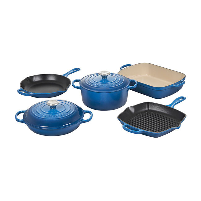 Le Creuset Signature Enameled Cast Iron 7-Piece Cookware Set, Marseille - Kitchen Universe