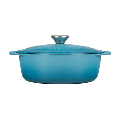 Le Creuset Enameled Cast Iron Shallow Round Dutch Oven, 2.75-Quart, Caribbean - Kitchen Universe