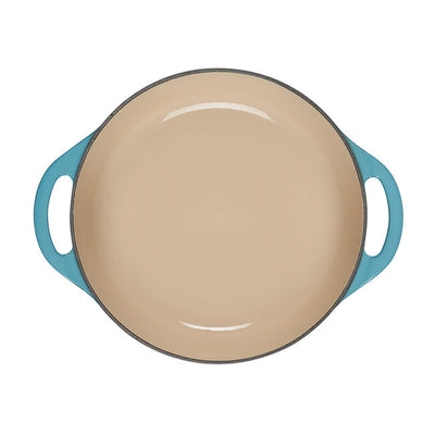 Le Creuset Enameled Cast Iron Shallow Round Dutch Oven, 2.75-Quart, Caribbean - Kitchen Universe