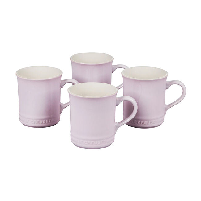 Le Creuset Stoneware Set of 4 Mugs, 14-Ounces, Shallot - Kitchen Universe