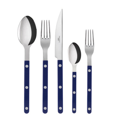 Sabre Bistrot 5-Piece Flatware Set, Navy Blue - Kitchen Universe